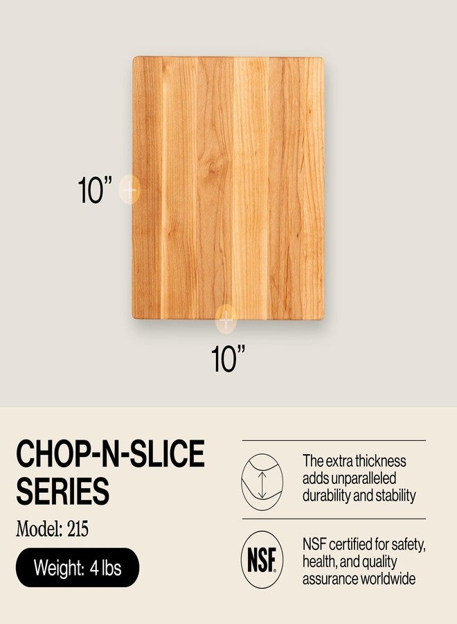 John Boos Chop-N-Slice Series Square Wooden Maple Cutting Board 10”x10” – 1” Thick, 4-lb Reversible Butcher Block with Eased Corners & Edge-Grain – Made in the USA - Image 2